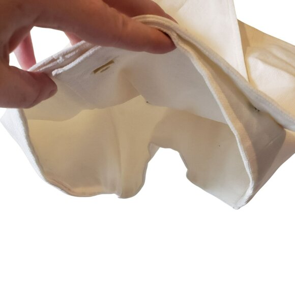 Rosetta Getty White Cotton Linen Button Criss Cross Halter Top Gold Buttons Chic - Picture 8 of 13